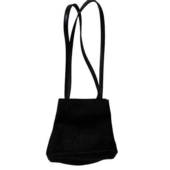 Nine West Black Pebbled Textured Double Strap Snap Button Purse Shoulder Bag 9X9 - Picture 1 of 10